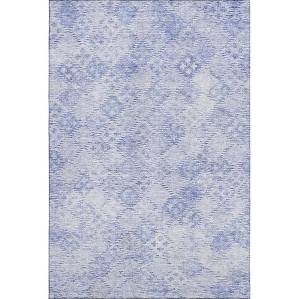 HomeRoots 8' X 10' Sky Blue & Ivory Geometric Washable Area Rug - Durable, Stain Resistant, UV Protected Design! 683852