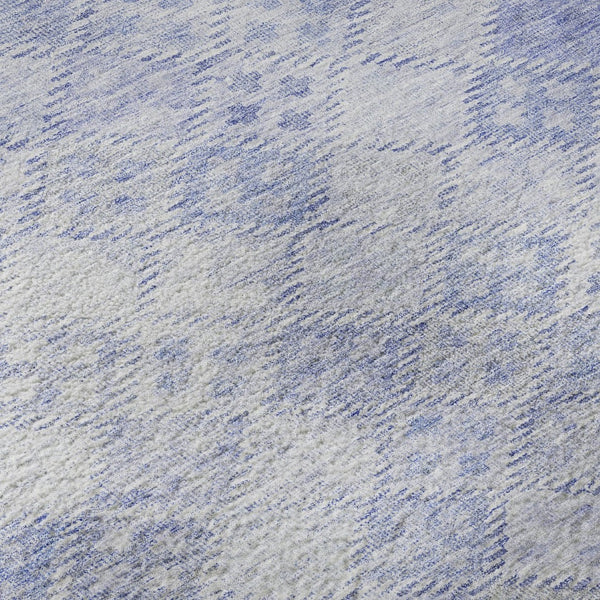 HomeRoots 8' X 10' Sky Blue & Ivory Geometric Washable Area Rug - Durable, Stain Resistant, UV Protected Design! 683852