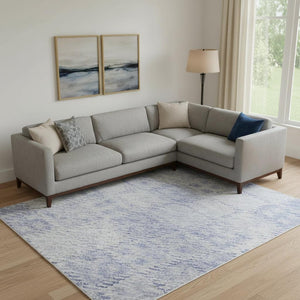 HomeRoots 9' X 12' Sky Blue Geometric Area Rug – Washable, UV-Protected, Durable & Stylish for Every Room 683853