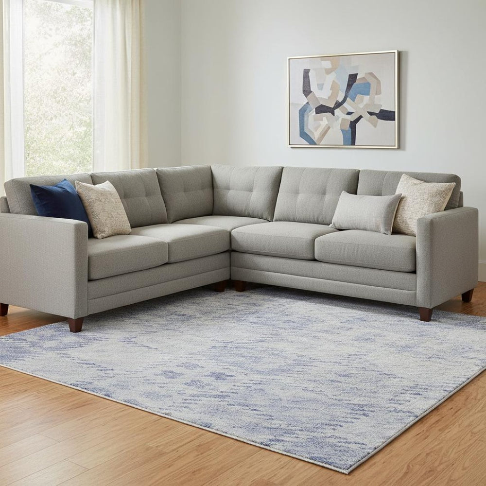 HomeRoots 10' X 14' Sky Blue & Ivory Geometric Washable Area Rug – UV Protected, Durable, Stylish for Your Home 683854