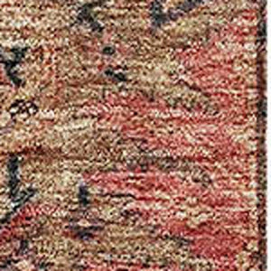 HomeRoots 8' X 10' Washable Damask Area Rug in Khaki Gray & Salmon – UV Protected, Pet-Friendly Design! 683876