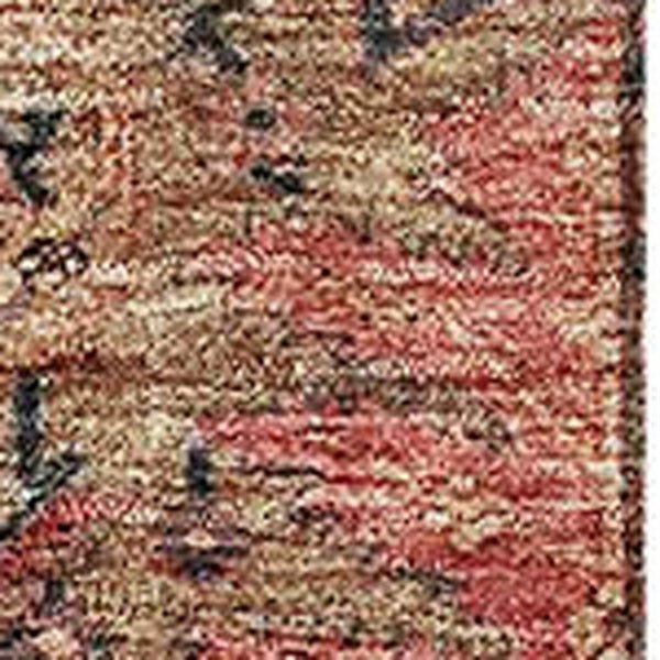 HomeRoots 9' X 12' Washable Damask Area Rug in Khaki Gray & Salmon - Durable, Stylish, UV Protected Design! 683877