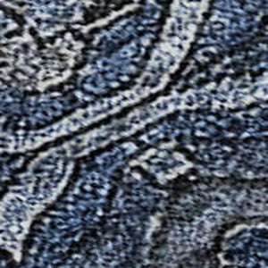 HomeRoots 5' X 8' Elegant Navy Blue & Charcoal Damask Washable Area Rug with UV Protection for Active Homes 683880