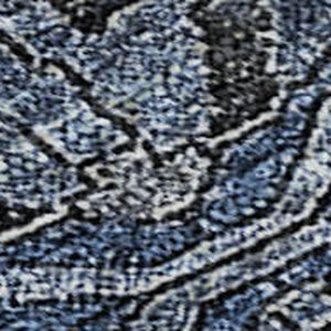 HomeRoots 8' X 10' Navy Blue Charcoal Damask Area Rug - Stylish, Washable, UV Protected for Family Spaces! 683882