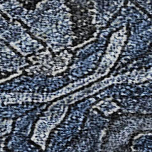 HomeRoots 10' X 14' Navy Blue & Charcoal Damask Area Rug - Durable, Washable, UV Protected for Elegant Spaces 683884