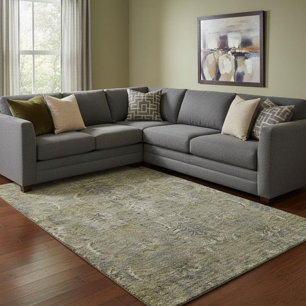 HomeRoots 8' X 10' Elegant Taupe Gold Beige Damask Area Rug - Washable, UV Protected, Family-Friendly Style! 683894