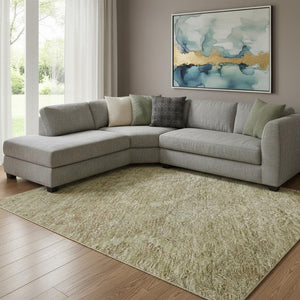 HomeRoots 10' x 14' Wheat and Beige Damask Area Rug - Washable, UV Protected, Durable for Busy Homes & Pets 683902