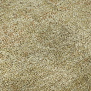HomeRoots 10' x 14' Wheat and Beige Damask Area Rug - Washable, UV Protected, Durable for Busy Homes & Pets 683902