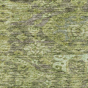 HomeRoots 8' X 10' Elegant Green and Gray Damask Washable Area Rug with UV Protection for Busy Homes 683942