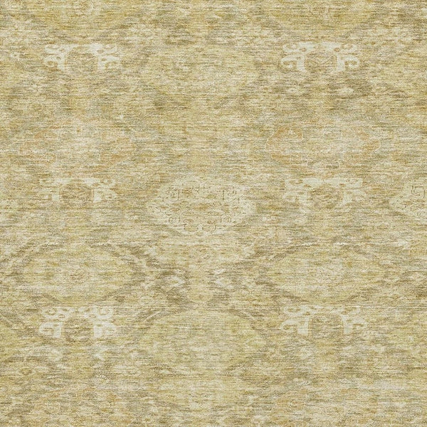HomeRoots 5' X 8' Wheat And Beige Damask Area Rug – Stylish, Washable & UV-Protected for Any Space 683952
