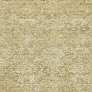 HomeRoots 8' X 10' Wheat and Beige Damask Area Rug - Stylish, Washable, UV-Protected, Ideal for Busy Homes 683954