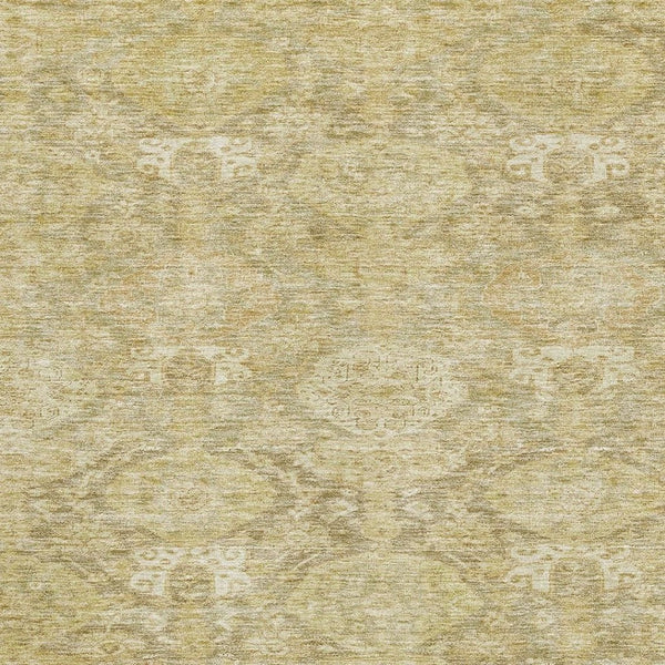 HomeRoots 8' X 10' Wheat and Beige Damask Area Rug - Stylish, Washable, UV-Protected, Ideal for Busy Homes 683954