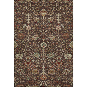 HomeRoots 5' X 8' Chocolate Red & Copper Floral Area Rug – Stain-Resistant, Washable, UV-Protected Beauty! 683964