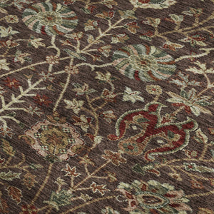 HomeRoots 8' X 10' Floral Area Rug in Chocolate Red & Copper – Washable, UV-Protected & Stain Resistant Design! 683966