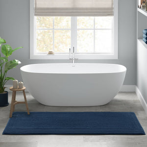 English Elm 1 Heavyweight Cotton Tufted Bath Rug Reversible Spa Grade Absorbent Floor Mat Navy B035P319557