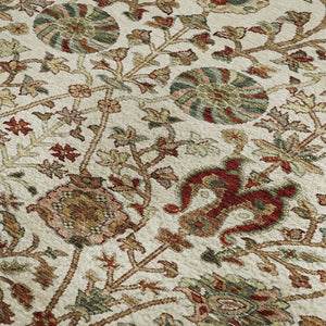 HomeRoots 9' X 12' Washable Ivory Red and Blue Floral Area Rug with UV Protection – Durable, Stylish, Family-Friendly 683979