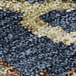 HomeRoots 10' X 14' Navy Floral Area Rug - Washable, UV-Protected, Stain-Resistant, Perfect for Family Spaces 683986