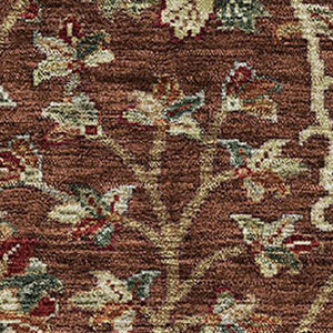 HomeRoots 5' X 8' Stylish Rust Red and Beige Floral Area Rug - Washable, UV Protected, Perfect for Homes! 683988