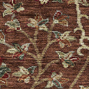 HomeRoots 8' X 10' Floral Washable Area Rug in Rust Red & Beige – Stain-Resistant, UV Protected, Non-Slip! 683990
