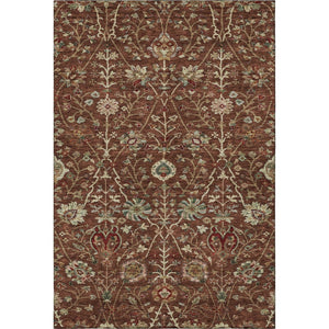 HomeRoots 9' X 12' Rustic Red Floral Area Rug – Durable, Washable, UV-Protected, Perfect for Family Homes 683991