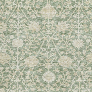 HomeRoots 8' X 10' Artichoke Green & Beige Floral Washable Area Rug - Durable, UV-Protected & Family-Friendly 683996
