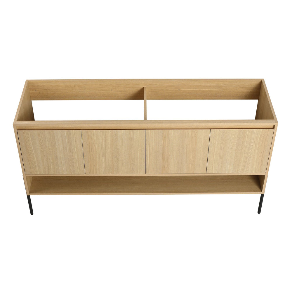 English Elm 60" Freestanding Bathroom Vanity Cabinet Only, 4 Soft-Close Doors, KD Packing, Durable 67.7x23x7.9 W1972P199464