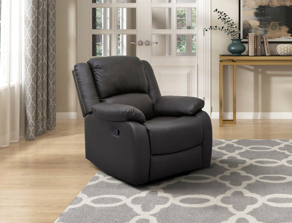 English Elm Modern Fairview Recliner Chair Plush Microfiber Manual Reclining Pillowtop Arms Solid Wood Frame Dark Brown 35 L x 30.5 W x 26.5 H B011P188428