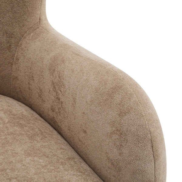 English Elm Christopher Knight Home® - Lucia Velvet Wingback Armchair with Pocket Spring Cushion, Mid-Century Birch Legs, Luxe Comfort Camel 31.5 L x 30.75 W x 30.5 H N776P205426M