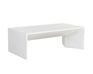 Sunpan Nomad Coffee Table - Elegant Concrete Design with Unique Textures for Indoor and Covered Outdoor Use White