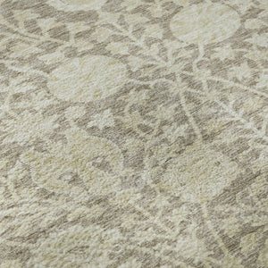 HomeRoots 5' X 8' Floral Washable Area Rug in Coffee & Beige – UV Protected, Stain-Resistant, Durable Design 684000