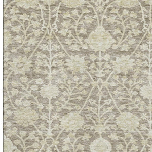 HomeRoots 8' X 10' Washable Coffee & Beige Floral Area Rug – Durable, Stain-Resistant & UV Protected Design! 684002
