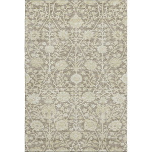 HomeRoots 9' X 12' Coffee and Beige Floral Area Rug - Soft, Stain-Resistant with UV Protection for Homes 684003