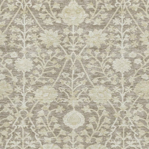 HomeRoots 9' X 12' Coffee and Beige Floral Area Rug - Soft, Stain-Resistant with UV Protection for Homes 684003