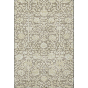HomeRoots 10' X 14' Coffee and Beige Floral Area Rug – Washable, UV-Protected, Durable Design for Families! 684004