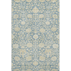 HomeRoots 10' Sky Blue and Ivory Floral Area Rug - Washable, UV Protected, Stain Resistant for Family Spaces 684010