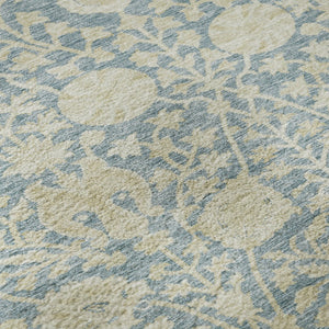 HomeRoots 10' Sky Blue and Ivory Floral Area Rug - Washable, UV Protected, Stain Resistant for Family Spaces 684010