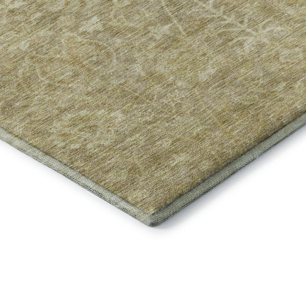 HomeRoots 5' X 8' Tan and Beige Floral Area Rug - Durable, Washable, UV-Protected, Perfect for Busy Homes! 684012