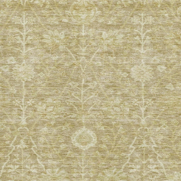 HomeRoots 5' X 8' Tan and Beige Floral Area Rug - Durable, Washable, UV-Protected, Perfect for Busy Homes! 684012