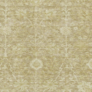 HomeRoots 8' X 10' Tan and Beige Floral Area Rug – Durable, Washable, UV Protected for Busy Homes & Style 684014