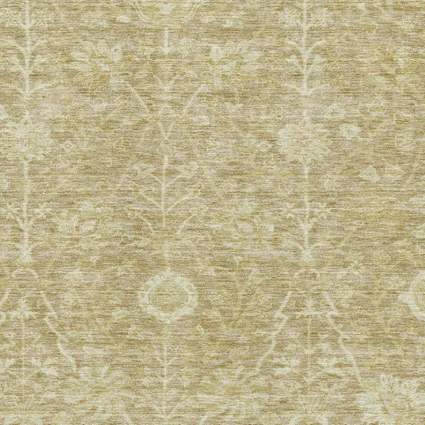 HomeRoots 8' X 10' Tan and Beige Floral Area Rug – Durable, Washable, UV Protected for Busy Homes & Style 684014