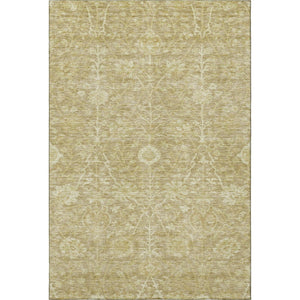 HomeRoots 8' X 10' Tan and Beige Floral Area Rug – Durable, Washable, UV Protected for Busy Homes & Style 684014