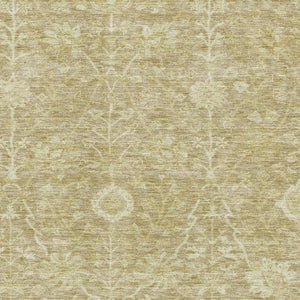 HomeRoots 9' X 12' Tan and Beige Floral Area Rug – Washable, Stain-Resistant, UV-Protected for Busy Homes! 684015