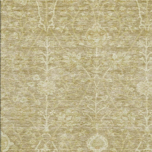 HomeRoots 10' Floral Washable Area Rug - Tan & Beige, UV Protected, Durable for Families with Kids & Pets 684016