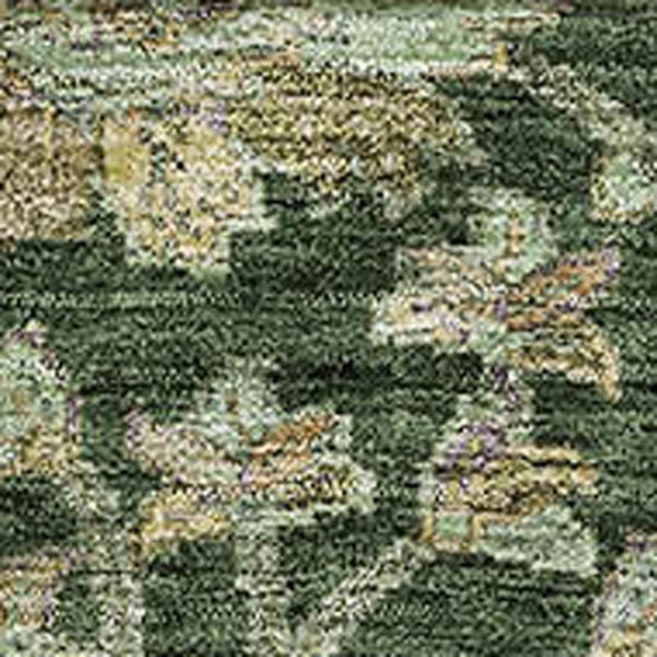 HomeRoots 8' X 10' Floral Washable Area Rug - Durable Green & Beige Design with UV Protection for Homes 684020