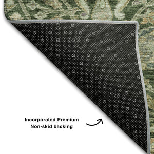 HomeRoots 10' X 14' Floral Area Rug - Washable, Stain-Resistant & UV Protected for Family Homes & Active Spaces 684022
