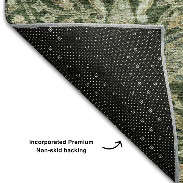 HomeRoots 10' X 14' Floral Area Rug - Washable, Stain-Resistant & UV Protected for Family Homes & Active Spaces 684022