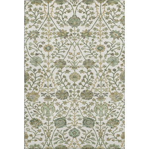 HomeRoots 8' X 10' Elegant Floral Area Rug in Ivory, Green & Beige - Washable, UV Protected & Stain Resistant 684026