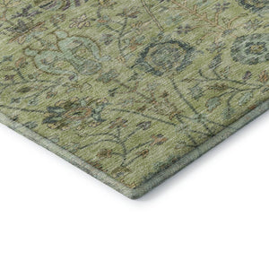 HomeRoots 5' X 8' Floral Area Rug in Mint Green, Beige & Teal – Washable, UV Protected, Pet-Friendly Design 684030