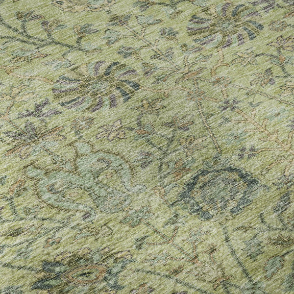 HomeRoots 5' X 8' Floral Area Rug in Mint Green, Beige & Teal – Washable, UV Protected, Pet-Friendly Design 684030