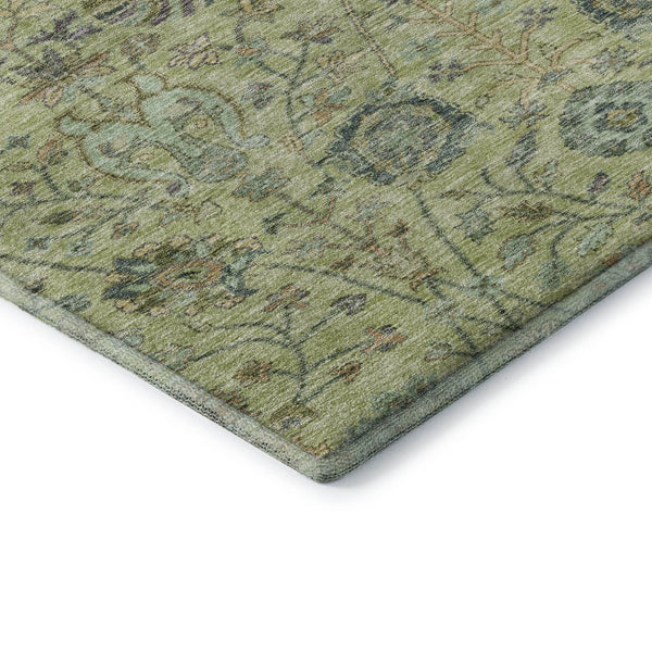 HomeRoots 9' X 12' Floral Area Rug in Mint Green, Beige & Teal – Washable, UV-Protected & Stain-Resistant Design 684033
